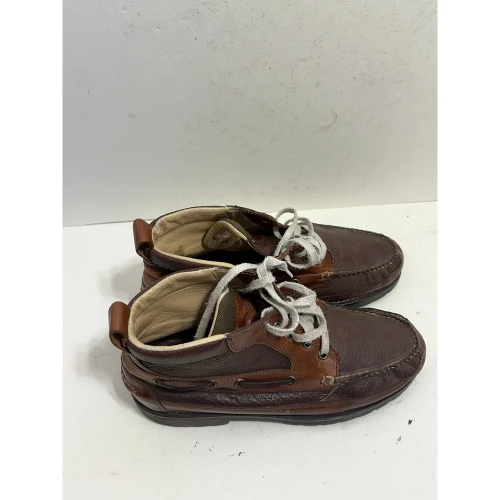 LL Bean Allagash Boots Men Shoes Brown Bison Leather Chukkas Gorpcore 8.5 EE